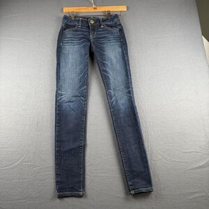 American Eagle Jegging Jeans Womens Size 00 Reg Blue Denim Stretch Distressed